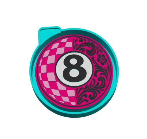 Checkered and Tooled 8 Ball Freshie Mold Stl- DIGITAL FILE ONLY