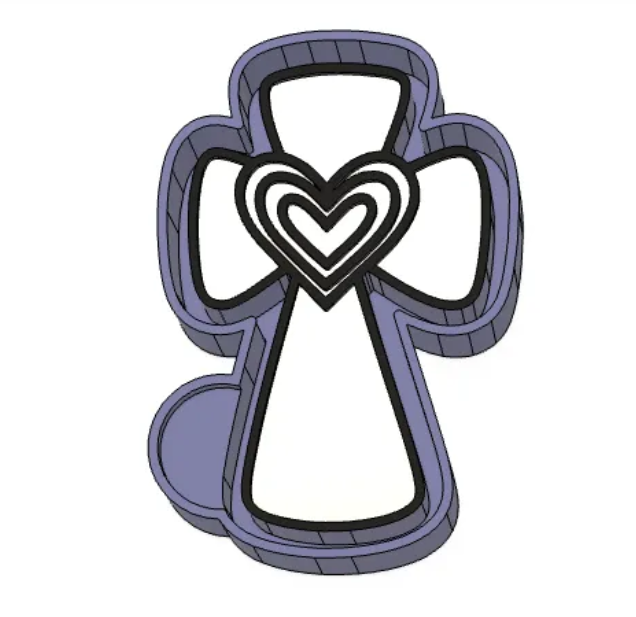 Cross With Heart Freshie Mold