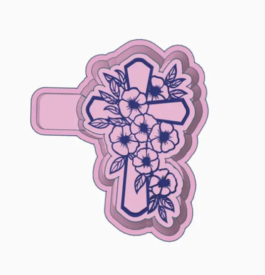 Floral Cross Freshie Mold