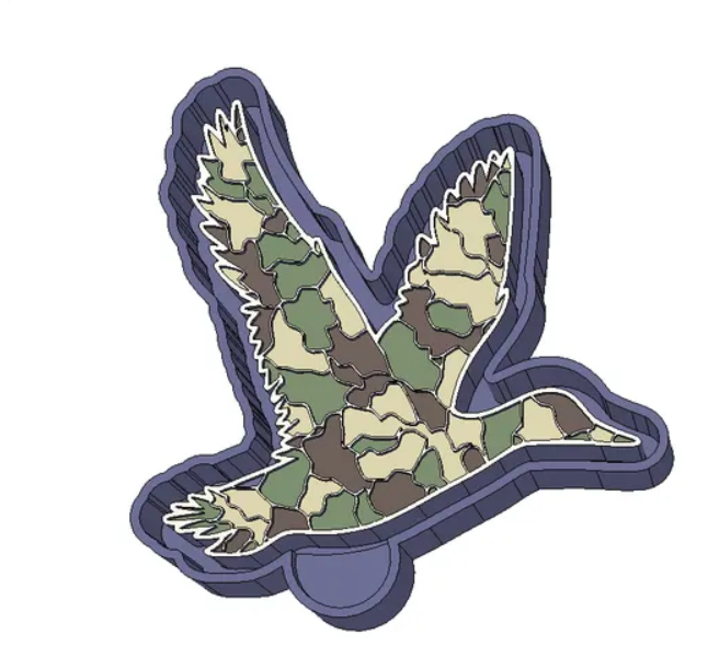 Flying Camo Duck Freshie Mold