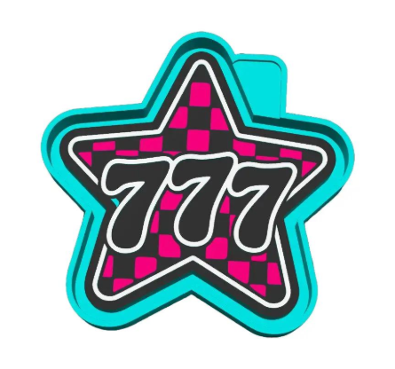 Lucky 7 Checkered Star Freshie Mold