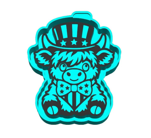 Patriotic Baby Highland 2 Freshie Mold Stl- DIGITAL FILE ONLY