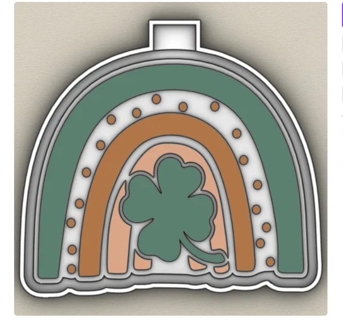 St Patricks Rainbow Freshie Mold