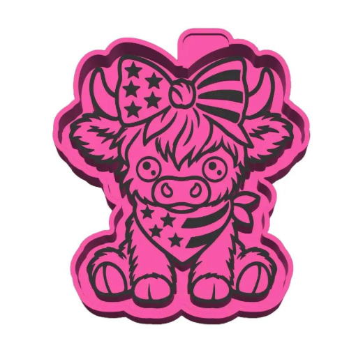 Patriotic Baby Highland Freshie Mold Stl- DIGITAL FILE ONLY