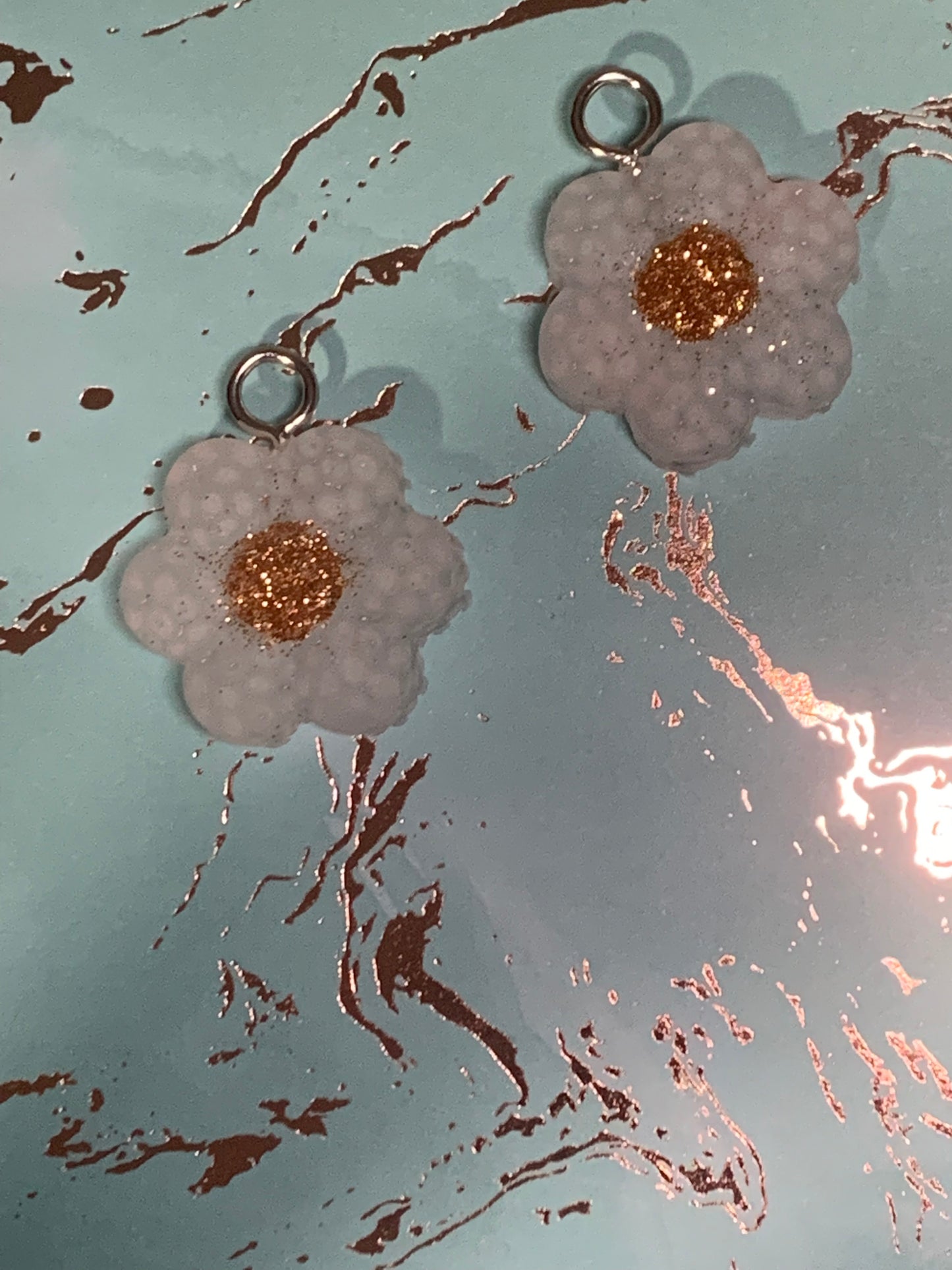 Rose Gold Flower Vent Clips