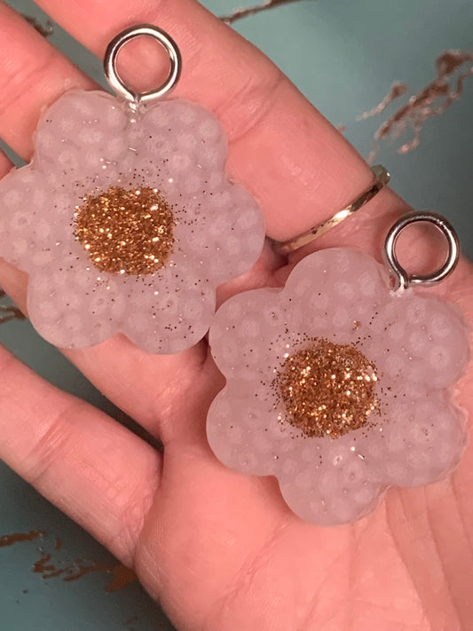 Rose Gold Flower Vent Clips