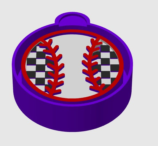 Checkered Baseball Freshie Mold