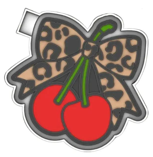 Cherries with Leopard Bow Freshie Mold