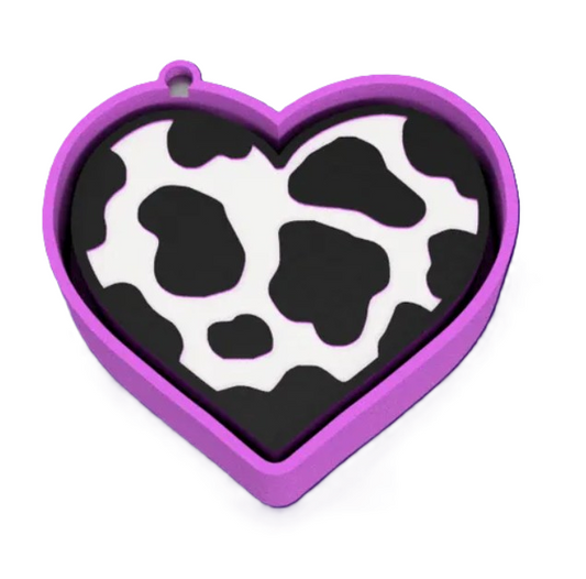 Cowprint Heart Freshie Mold