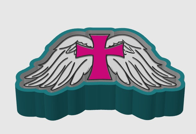 Cross with Wings Freshie Mold