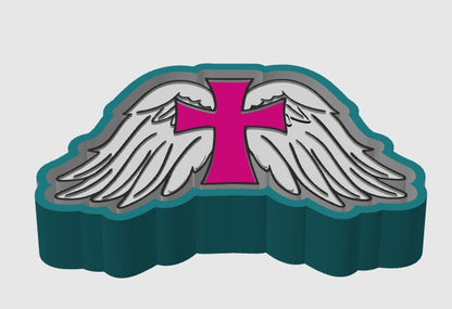 Cross with Wings Freshie Mold