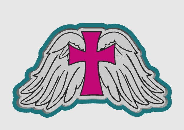 Cross with Wings Freshie Mold