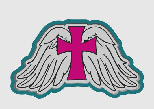 Cross with Wings Freshie Mold