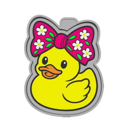 Floral Bow Rubber Duck Freshie Mold
