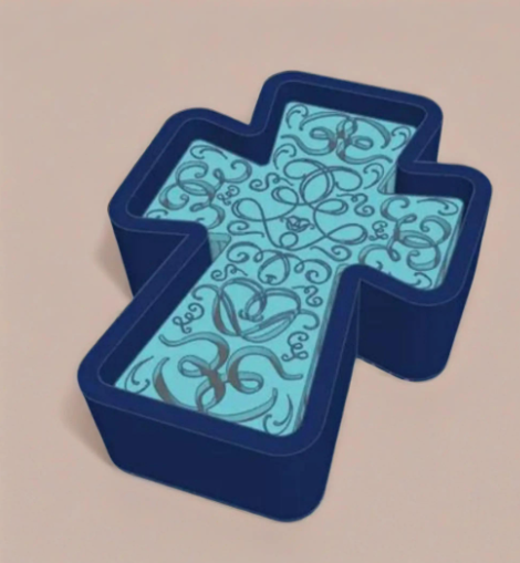 Filagree Cross Freshie Mold