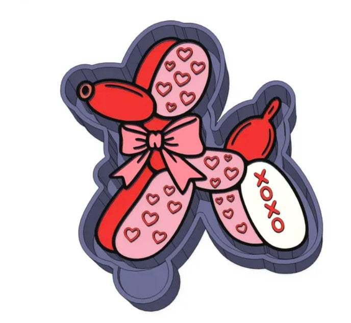 Heart Balloon Dog Freshie Mold