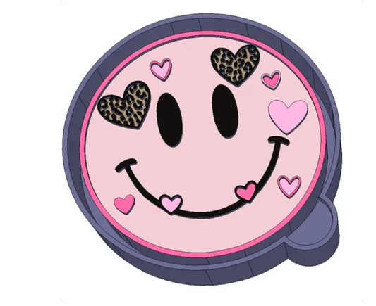 Heart and Leopard Print Smiley Face Freshie Mold