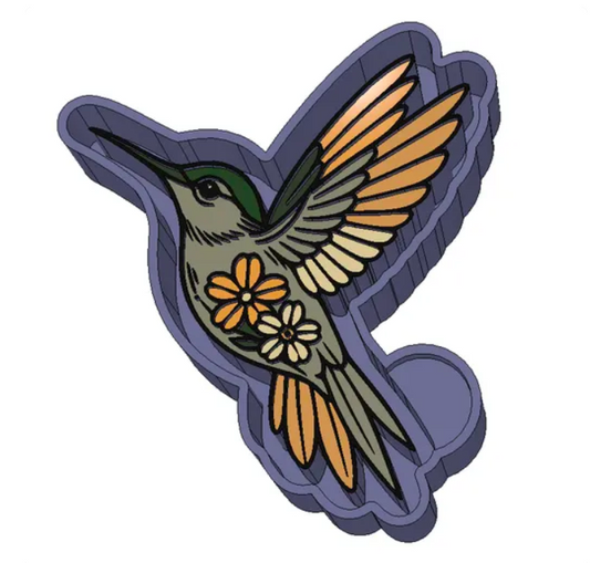 Hummingbird Floral Freshie Mold