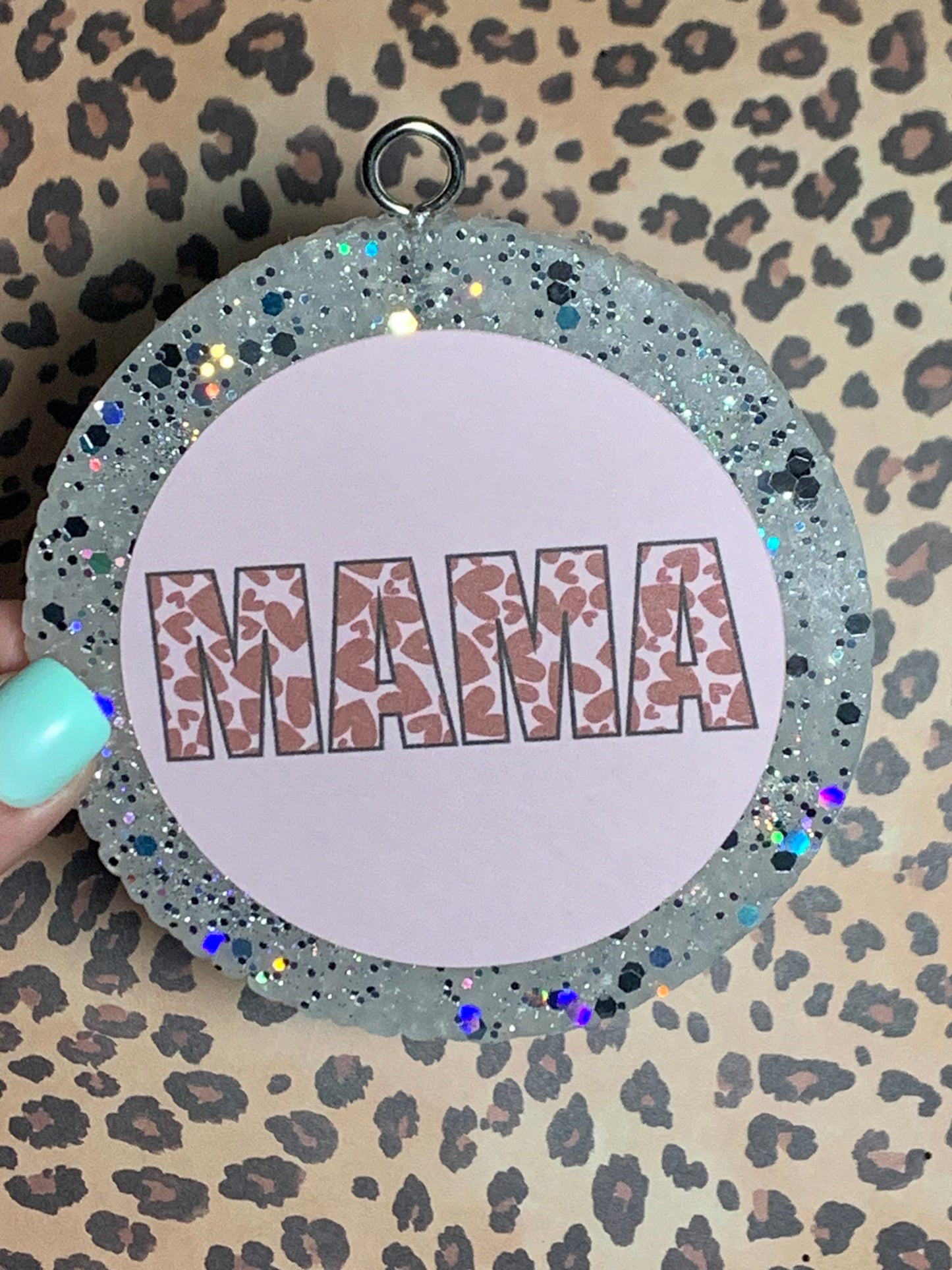 Mama Heart Print Cardstock Freshie