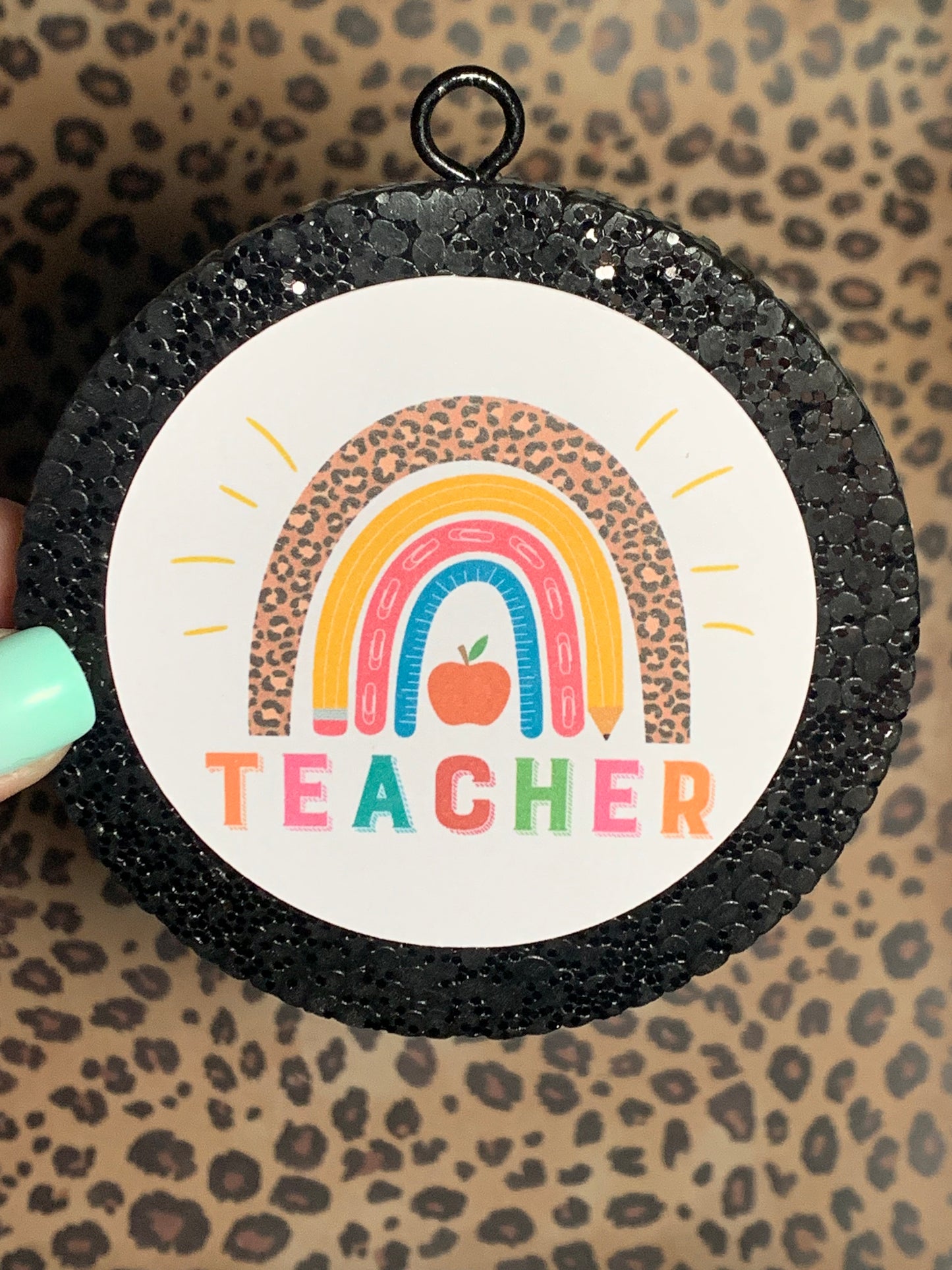 Teacher Leopard Print Rainbow Cardstock Freshie