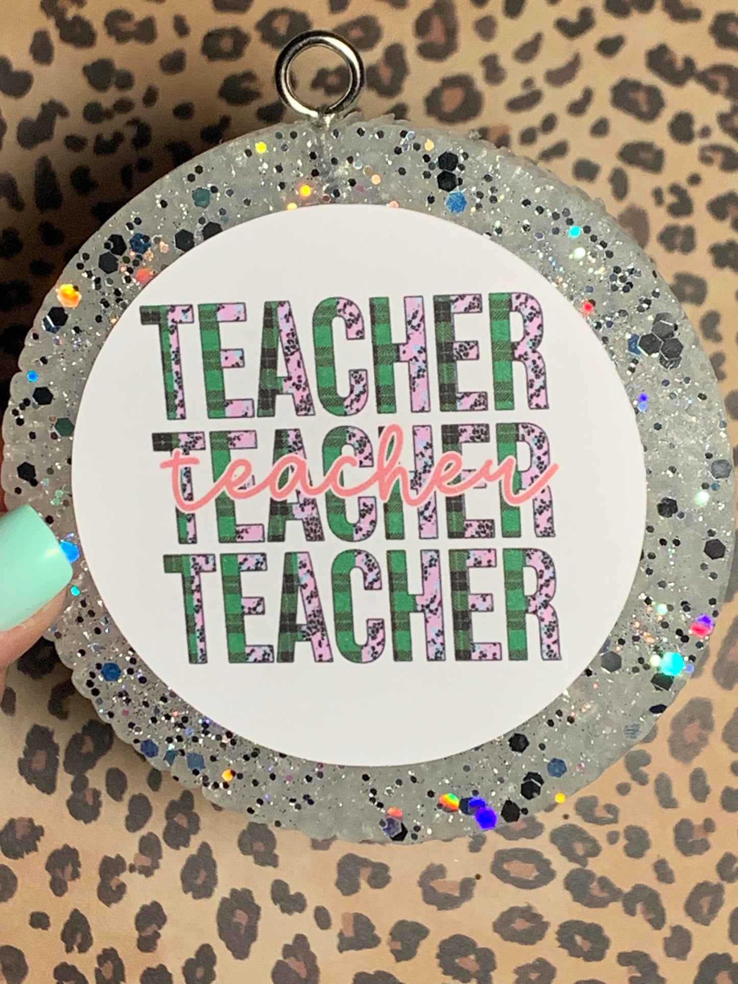 Teacher with Plaid Print Cardstock Freshie