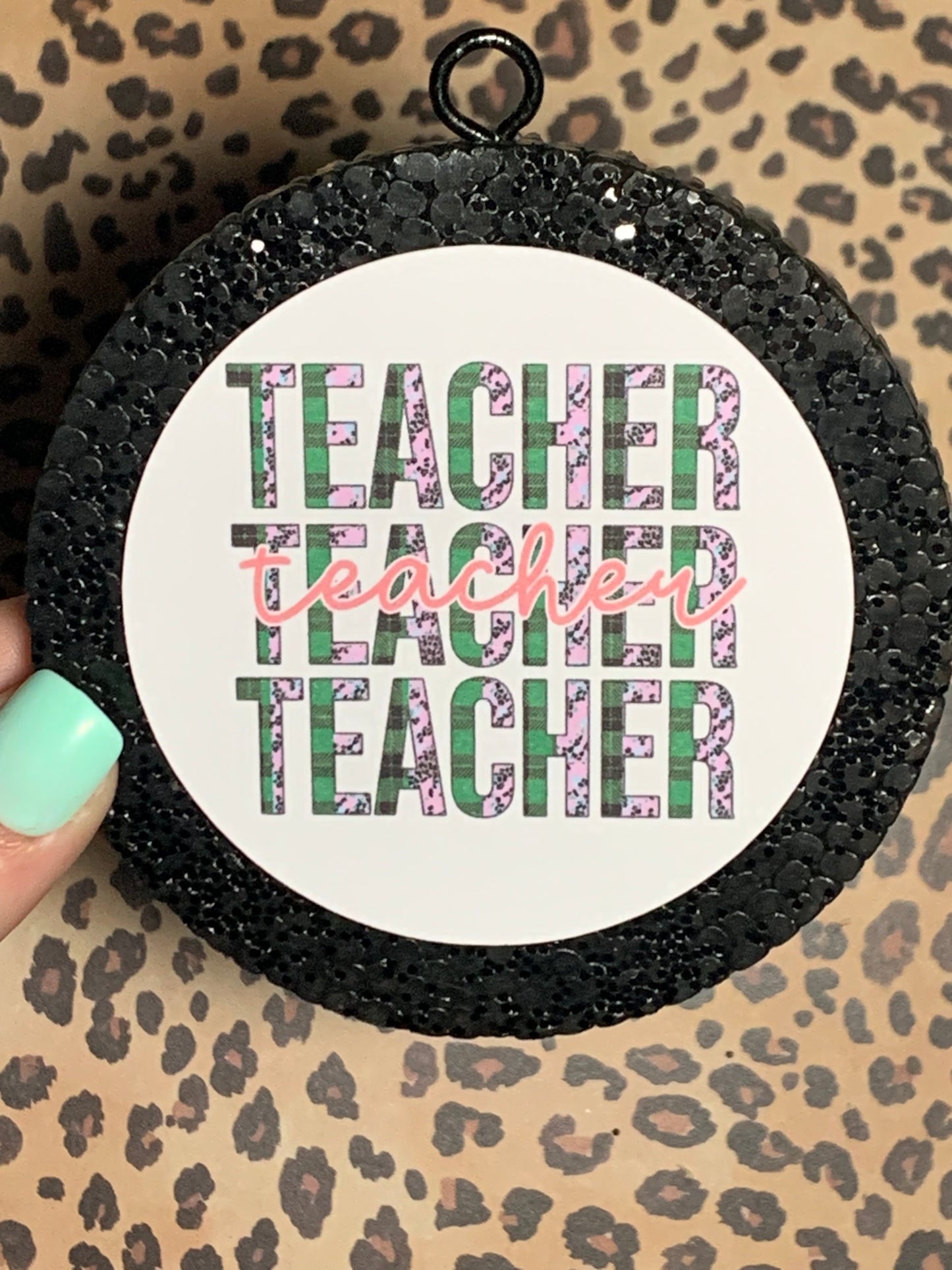 Teacher with Plaid Print Cardstock Freshie