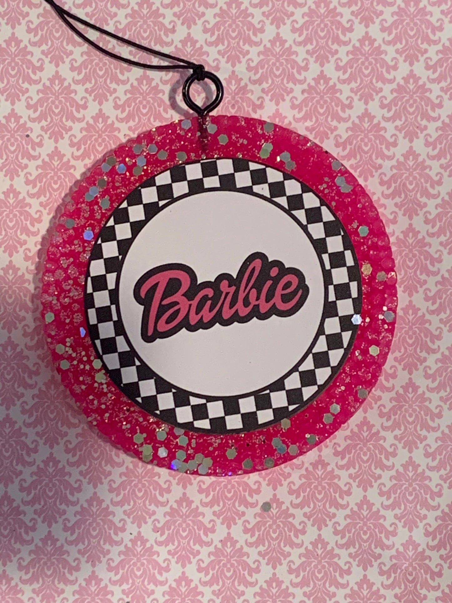 Checkered Barbie Cardstock Freshie