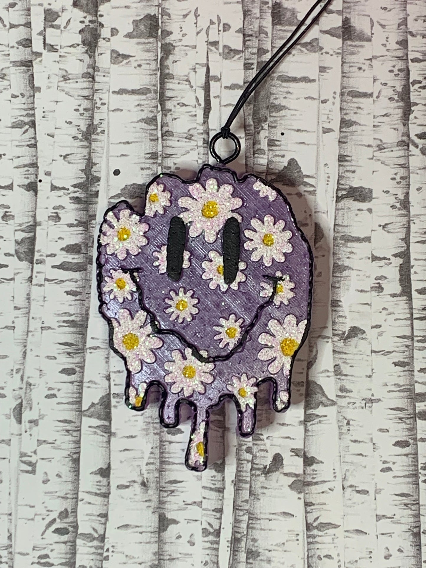 Purple Daisy Smiley Face Drip