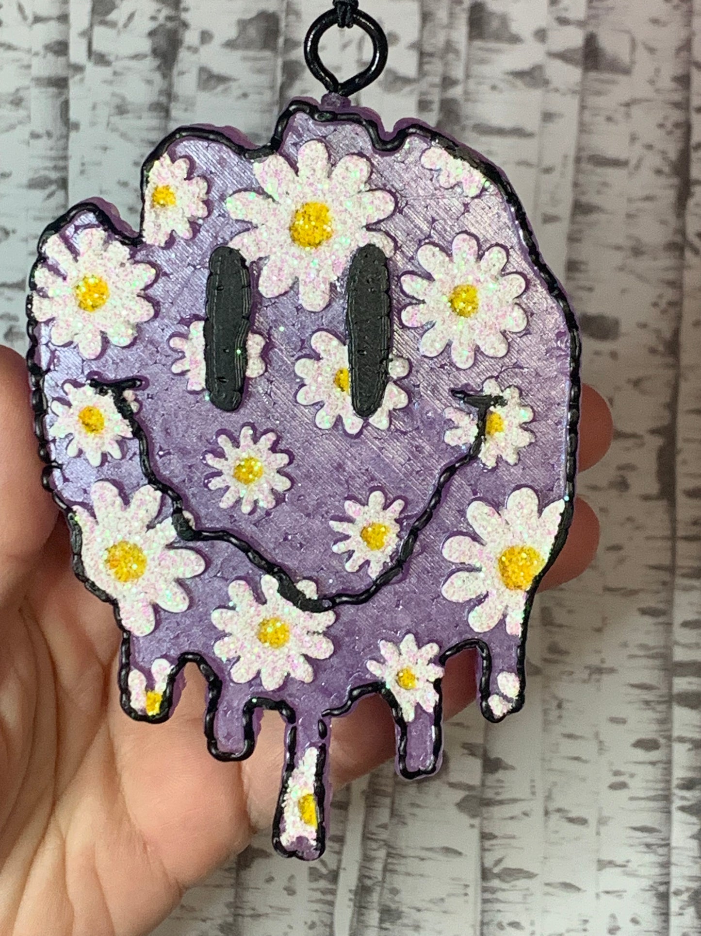 Purple Daisy Smiley Face Drip