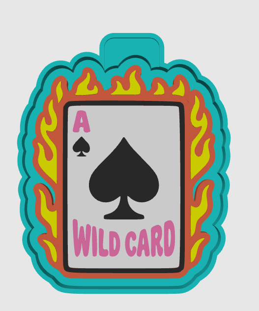 Wild Card with Flames Freshie Mold