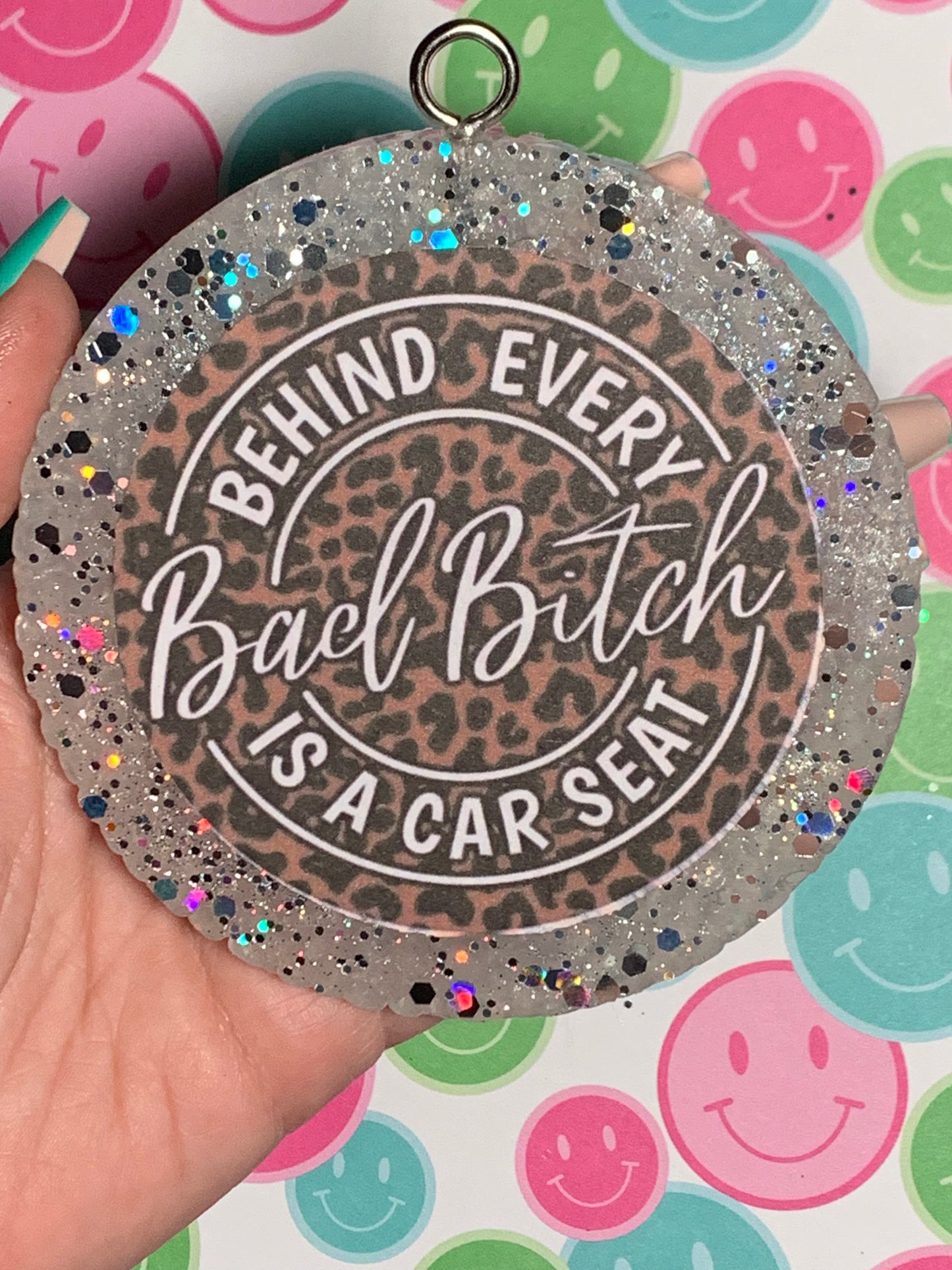 Behind Every Bad Bitch Is A Car Seat Cardstock Freshie