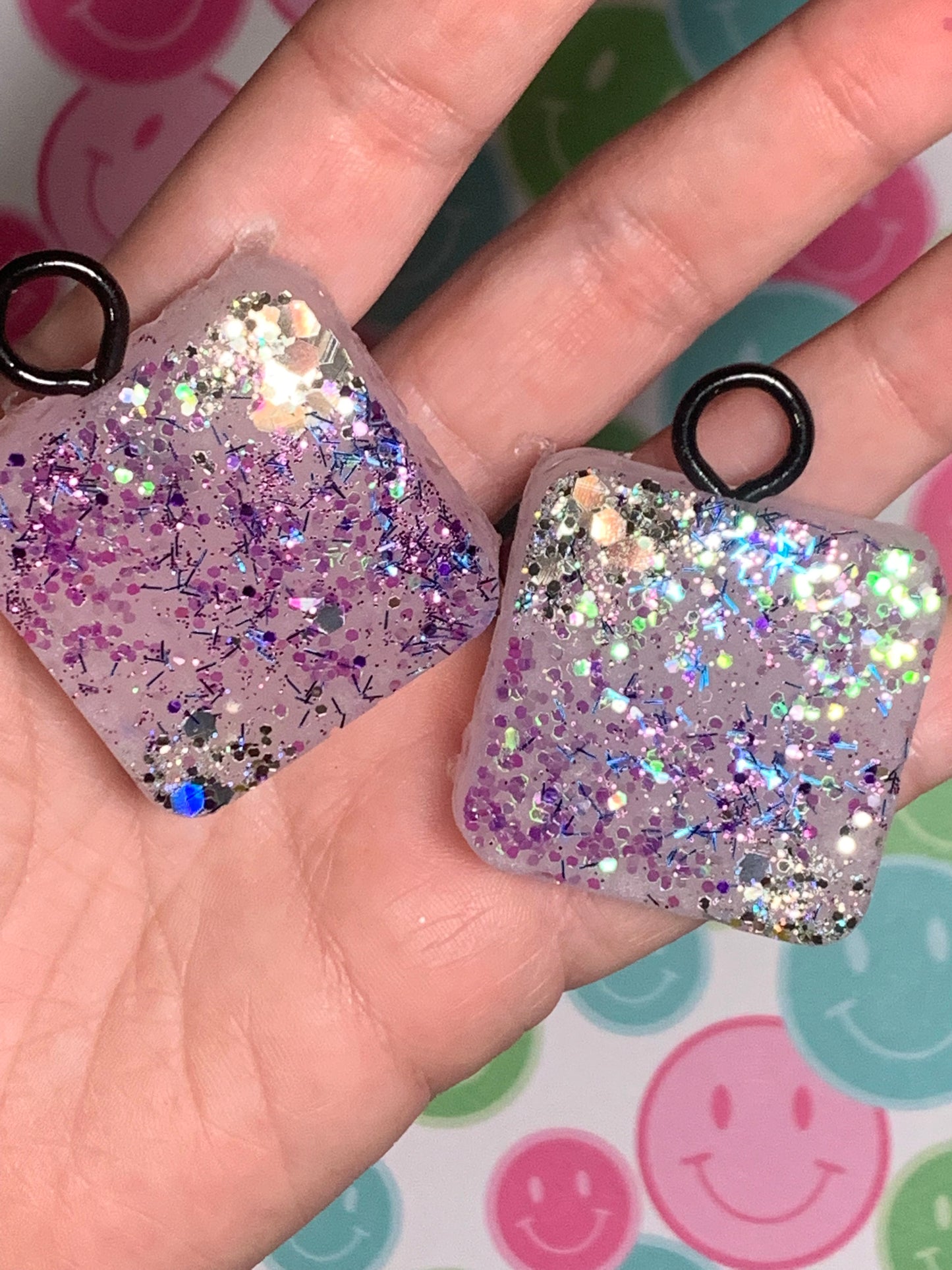 Clear with Purple Glitter Vent Clips